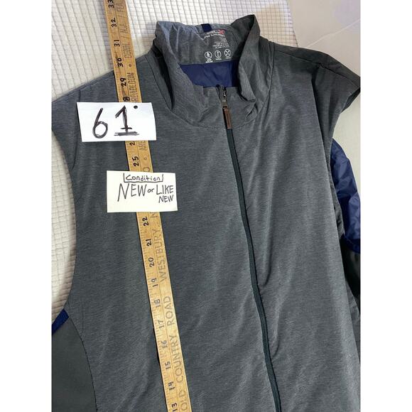 RLX Ralph Lauren Mens XXL Gray Poly Nylon Stretch Blend Puffer Full Zip Vest - Picture 4 of 13